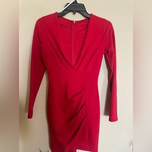 Red long sleeve Agaci dress